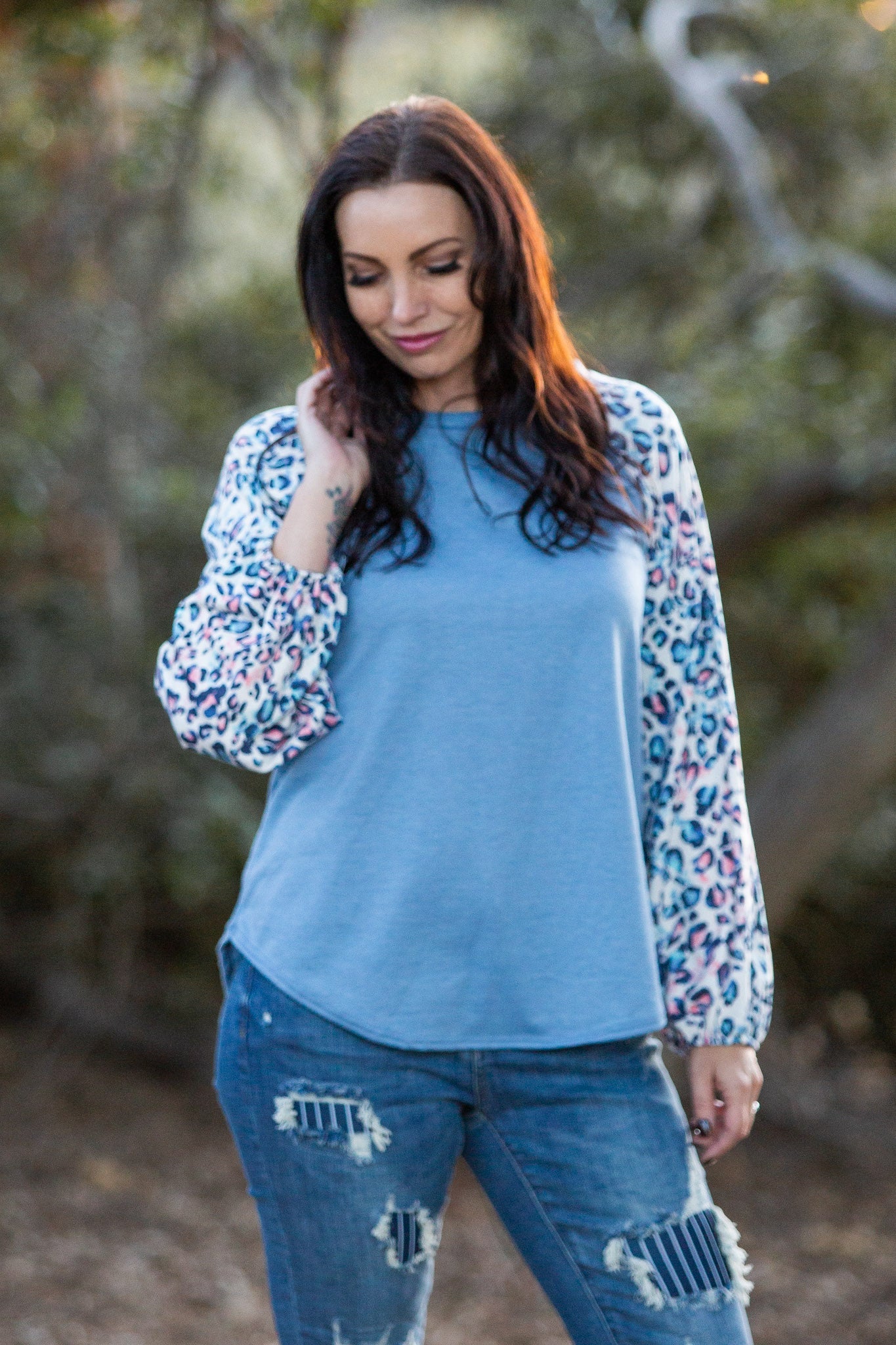 Delightfully Spotted Raglan Top