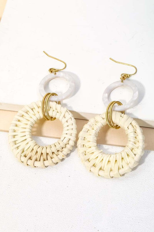 Basket Weaved Drop Earrings