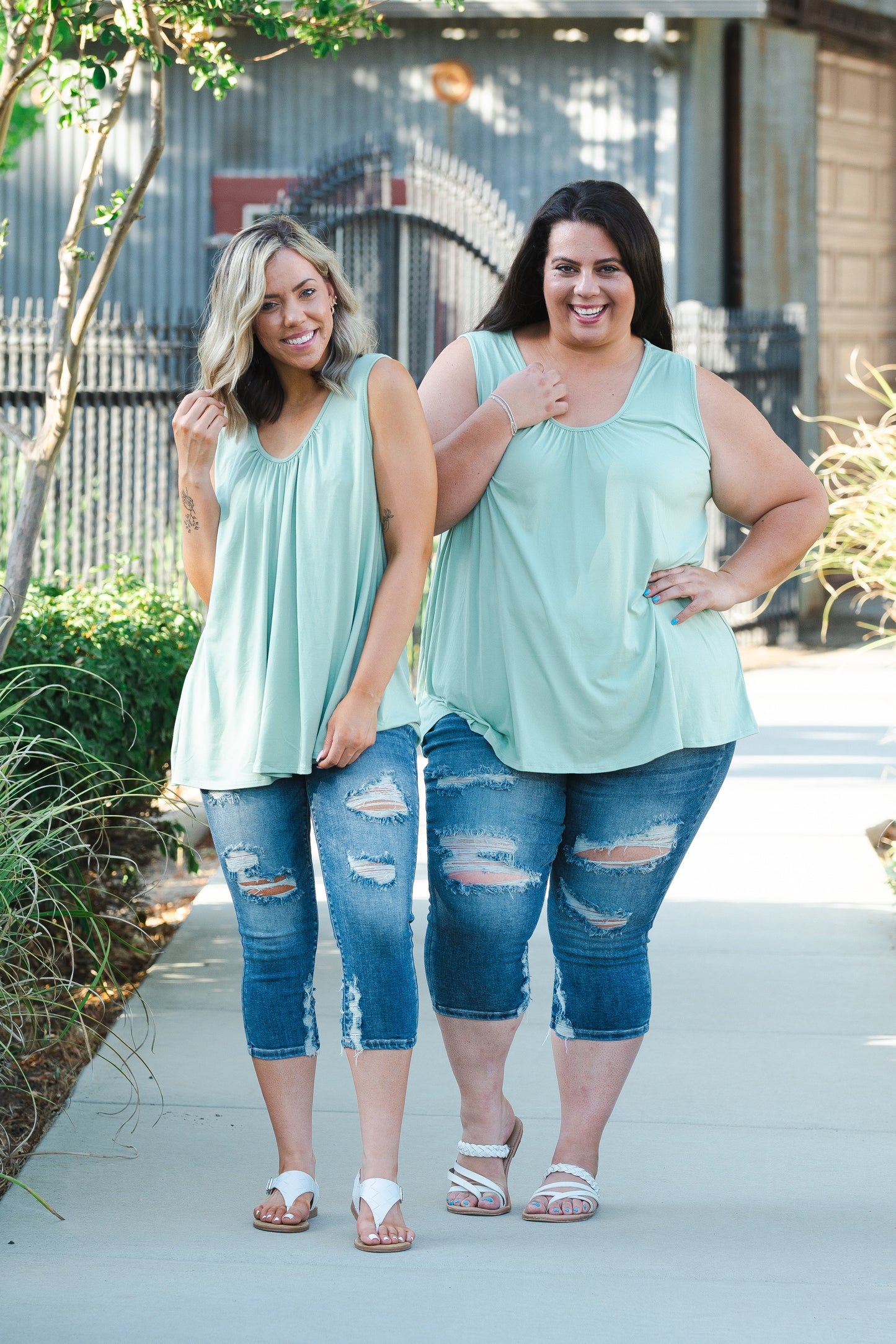 Sage Delight Sleeveless Top