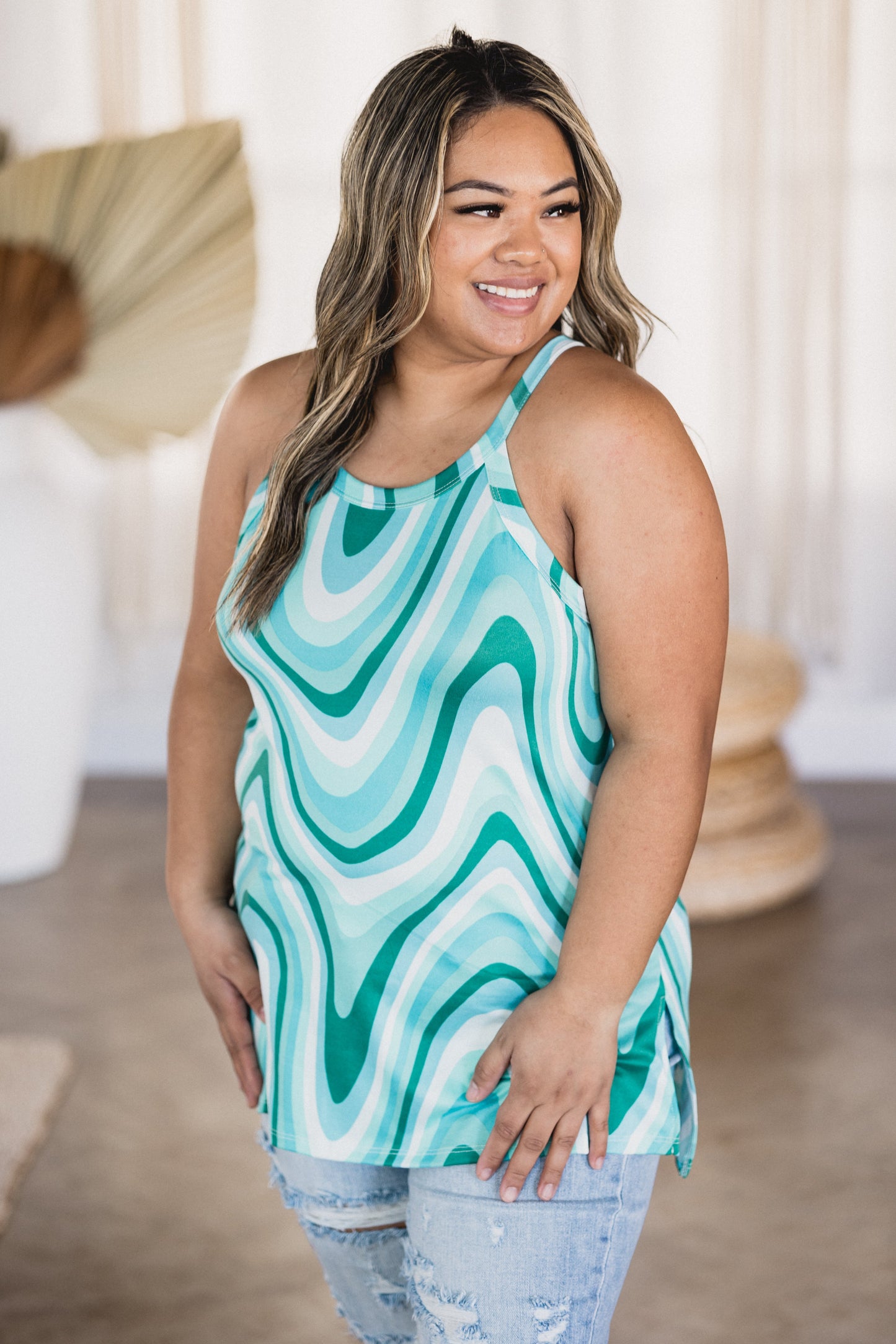 Marbled Ocean Sleeveless Top