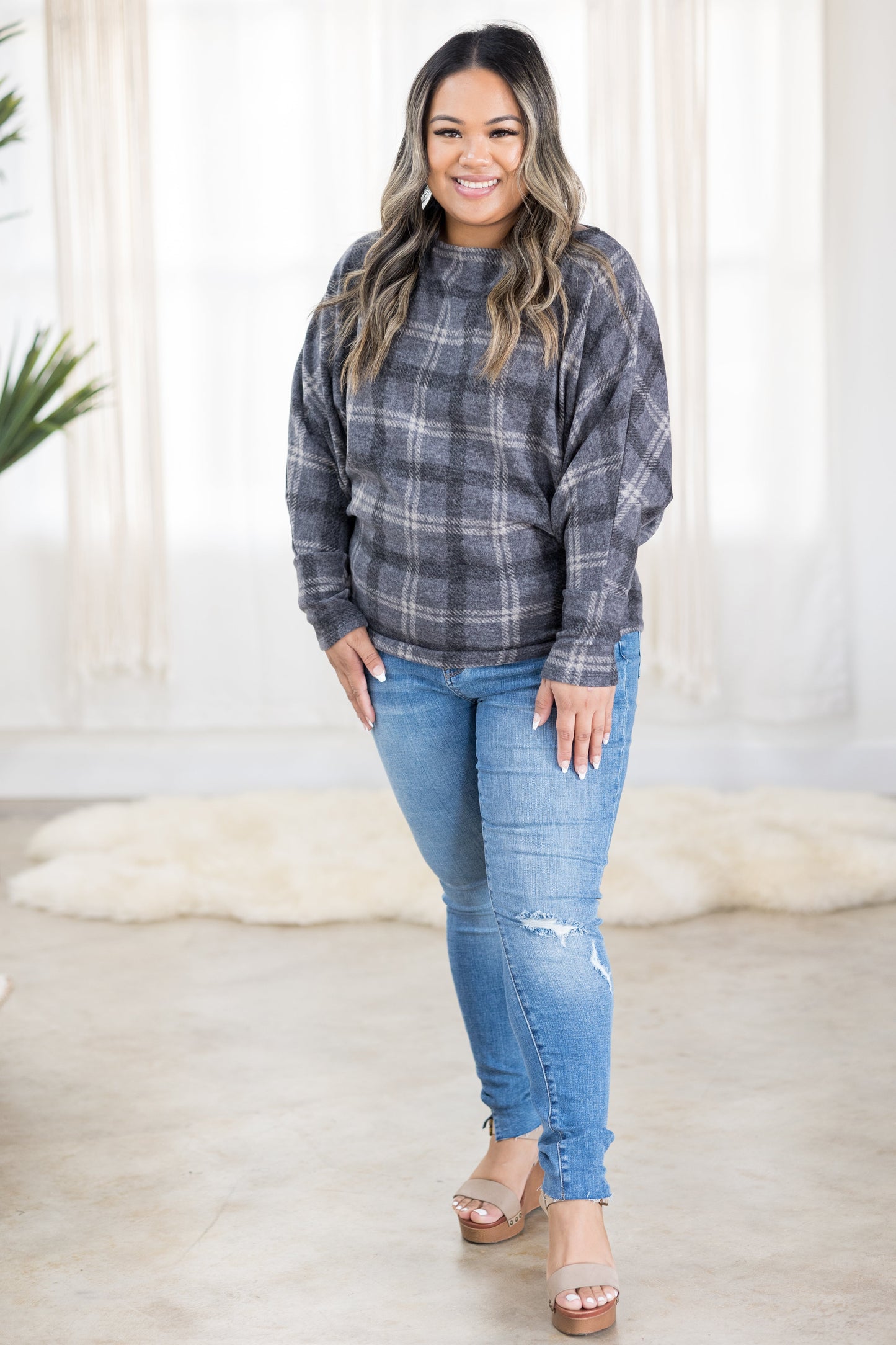 Ashed in Plaid Fleece Dolman