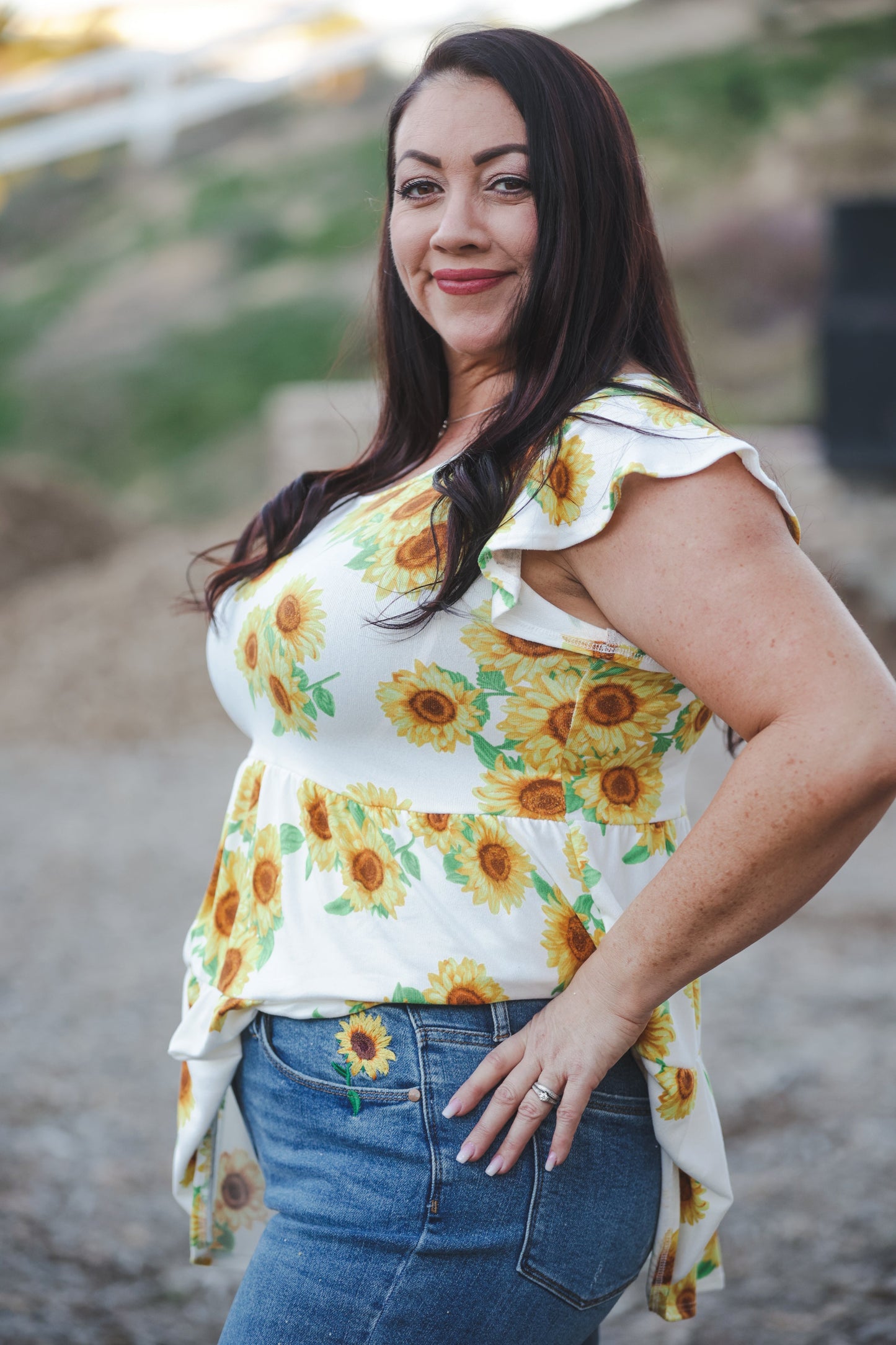 Sunflower Fields Tiered Tunic