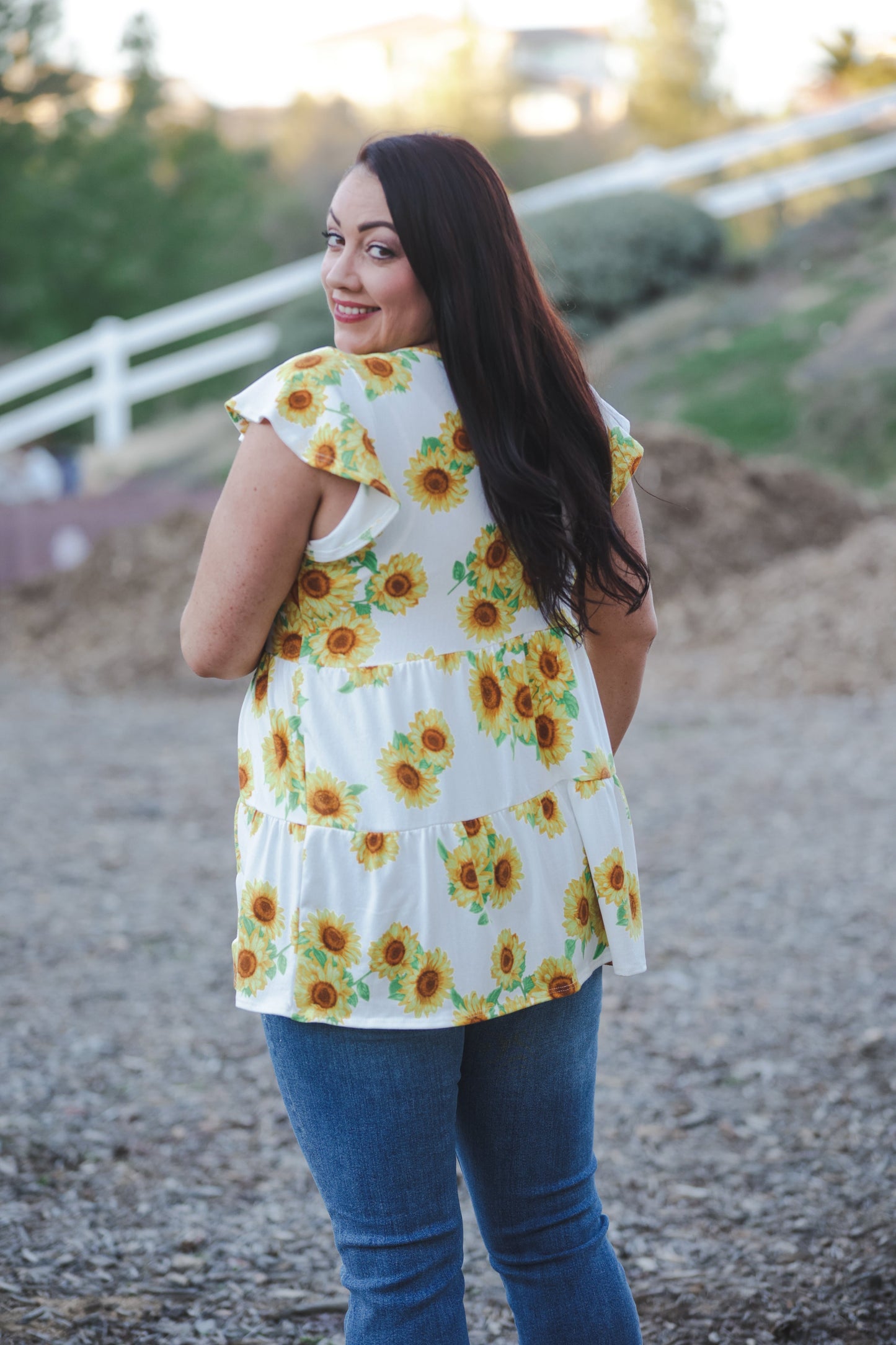 Sunflower Fields Tiered Tunic