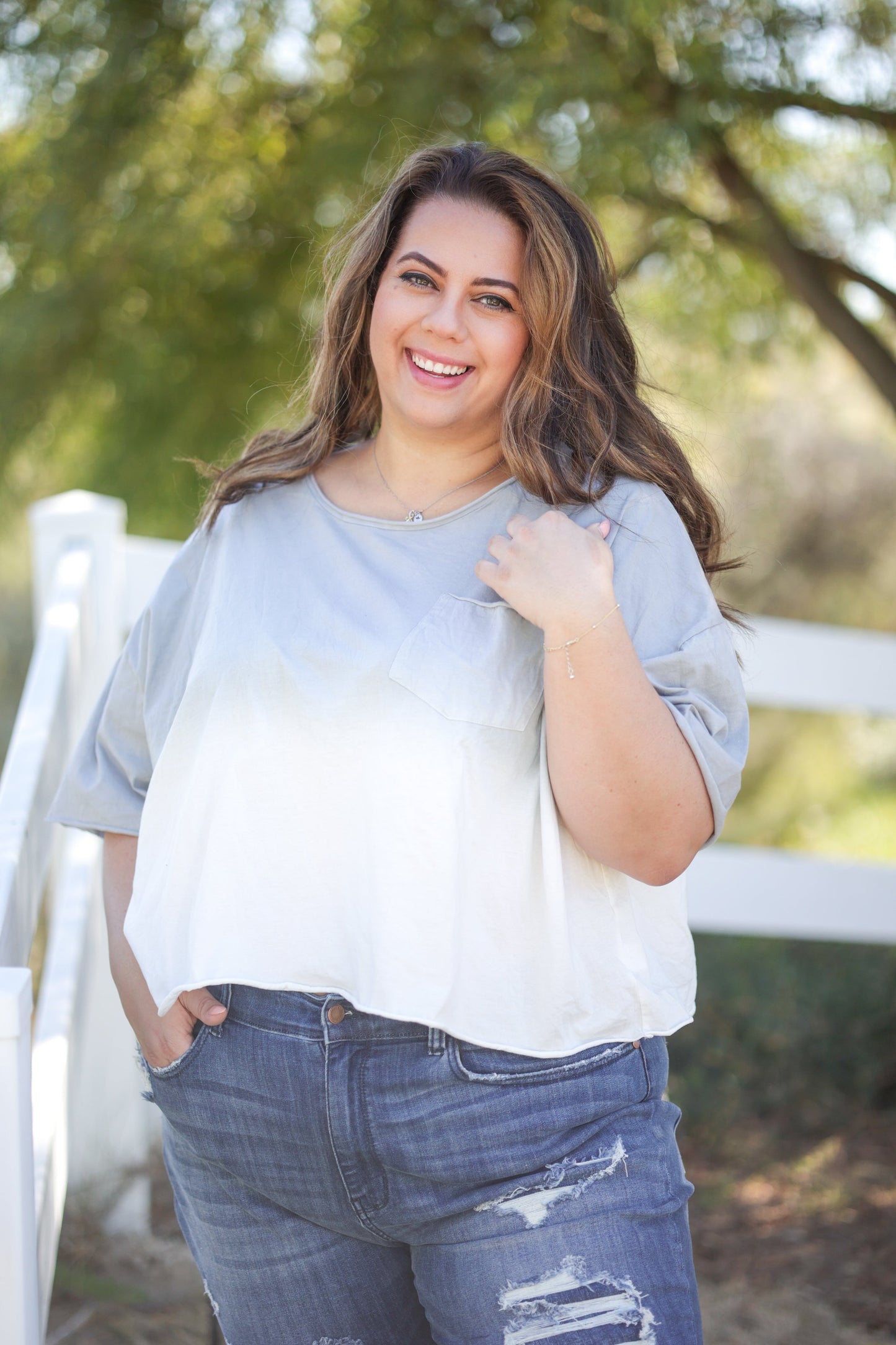 Silver Gradient Short Sleeve